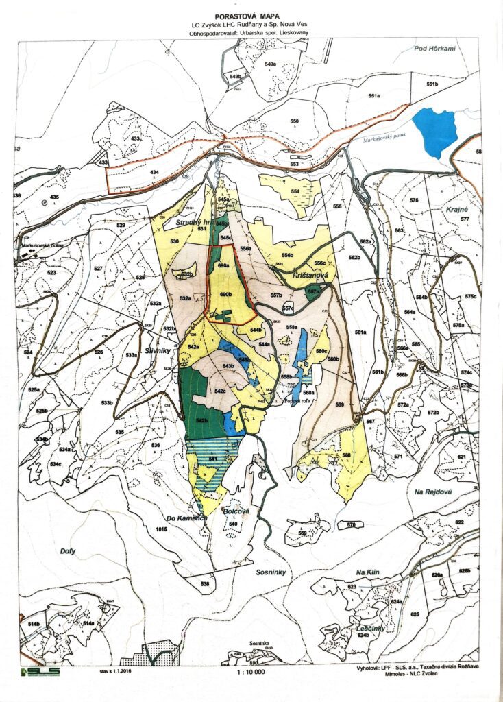 porastová mapa Urbárske spoločenstvo LIeskovany